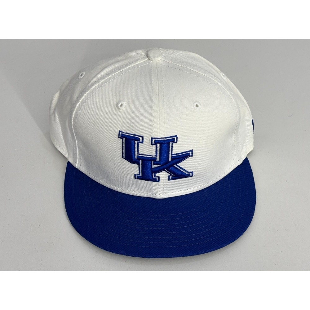 Kentucky Wildcats New Era 59FIFTY Fitted‎ Hat Cap Mens White Blue 7 1/4 NWT